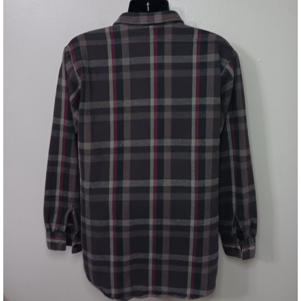 Vintage 80s 90s Winter Run Men’s XL Shirt Plaid Flannel Button Up Brown USA - Picture 4 of 8